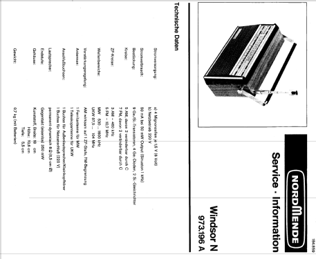 Windsor N Ch= 973.196A; Nordmende, (ID = 326271) Radio