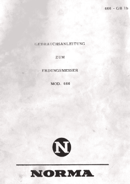 Erdungsmesser 666; NORMA Messtechnik (ID = 3208638) Equipment