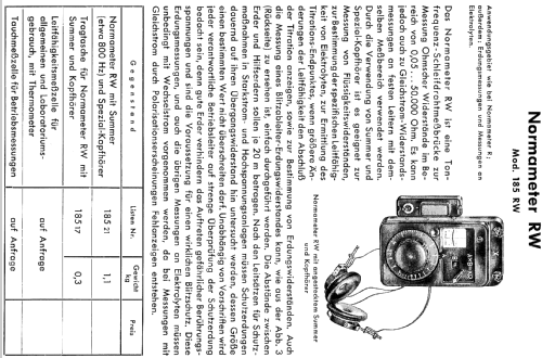Normameter 185-RW; NORMA Messtechnik (ID = 817284) Equipment