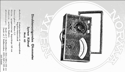 Universal-Ohmmeter 63 6304; NORMA Messtechnik (ID = 846822) Equipment