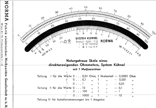 Universal-Ohmmeter 63 6307; NORMA Messtechnik (ID = 847853) Equipment