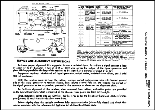 6-601W ; Olympic Radio & (ID = 475744) Radio