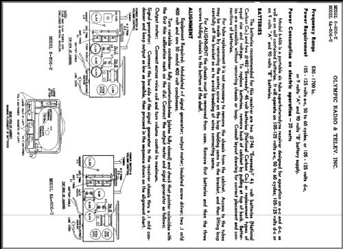 6A-606-U ; Olympic Radio & (ID = 399647) Radio