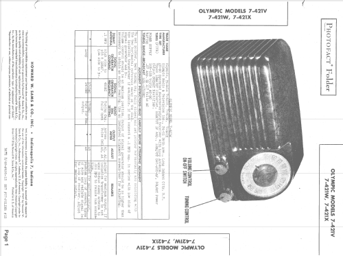 7-421X ; Olympic Radio & (ID = 1509573) Radio