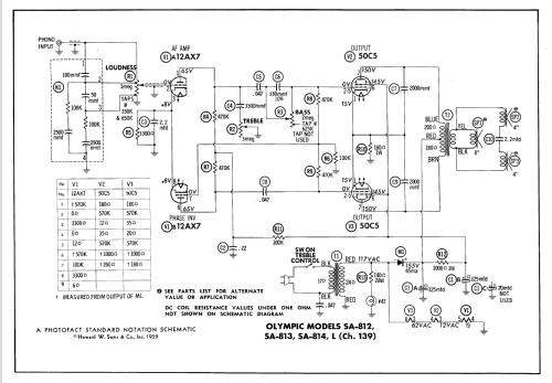 SA-813 Ch= 139; Olympic Radio & (ID = 607062) Ampl/Mixer