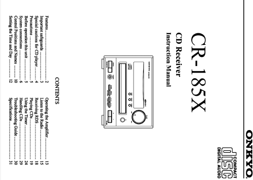 CD Receiver CR-185X; Onkyo, Osaka Denki (ID = 1523326) Radio