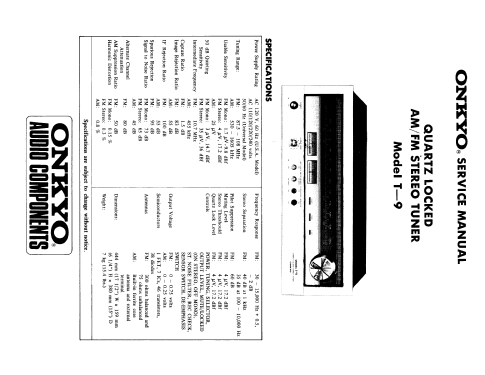 Quartz Locked Stereo Tuner T-9; Onkyo, Osaka Denki (ID = 2453795) mod-past25