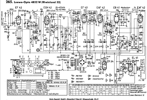 Rheinland 4852W; Opta-Spezial siehe (ID = 415472) Radio