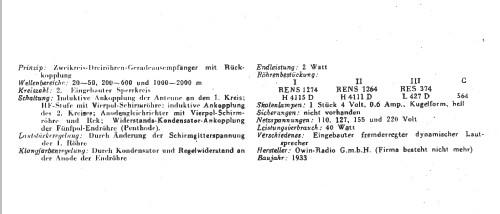 Ferroton E56W; Owin; Hannover (ID = 19000) Radio