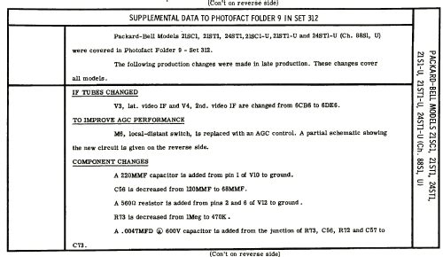 21SC1 Ch= 88S1; Packard Bell Co.; (ID = 1936508) Fernseh-E