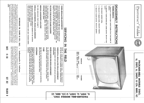 21SC1 Ch= 88S1; Packard Bell Co.; (ID = 2131327) Television