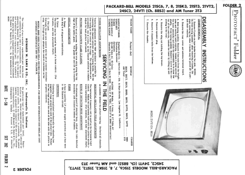 21SC6 Ch= 88S3; Packard Bell Co.; (ID = 2555929) Television