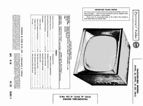 21VT1 Ch= V8-1; Packard Bell Co.; (ID = 1928664) Television