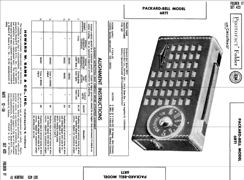 All Transistor 6RT1; Packard Bell Co.; (ID = 745926) Radio