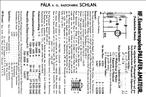 Palafer-Amateur Spulen-Bausatz; Palaba, Pala, (ID = 1406332) Radio part