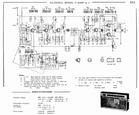 National Panasonic 2-Band 8-Transistor T-200J; Panasonic, (ID = 1728981) Radio