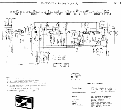 National Panasonic 2 Band 9 Transistor R-905J; Panasonic, (ID = 1722375) Radio