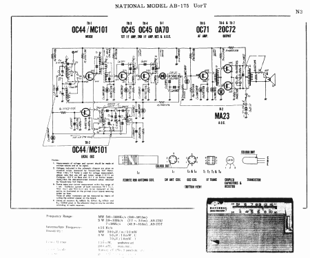 National 2 Band Transistor 7 AB-175U; Panasonic, (ID = 1688061) Radio