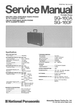 3 In 1 Cassette Radio Phono SG-160F; Panasonic, (ID = 3172804) Radio