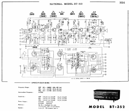 National All Transistor BT-352; Panasonic, (ID = 1732345) Radio