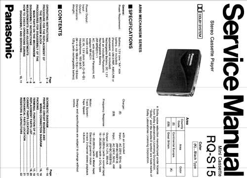 Cassette Player RQ-S15; Panasonic, (ID = 2091164) R-Player