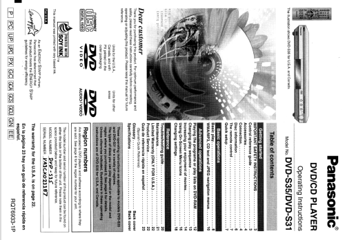 DVD/CD Player DVD-S35; Panasonic, (ID = 2054125) Sonido-V
