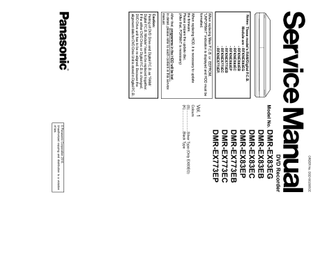 DVD Recorder DMR-EX773; Panasonic, (ID = 2605880) Enrég.-R