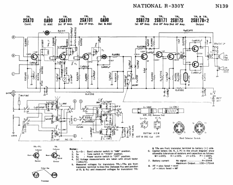 National Panasonic 3 Band 8 Transistor R-330Y; Panasonic, (ID = 1721524) Radio