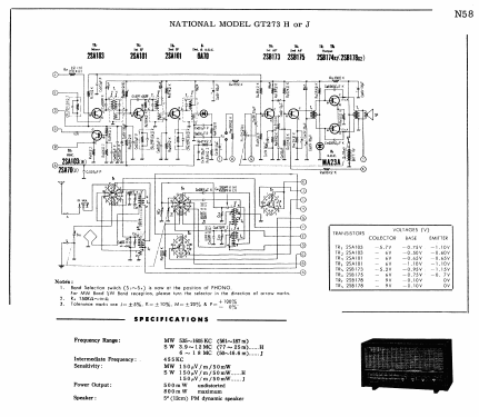 National 2 Band 8 Transistor GT-273H; Panasonic, (ID = 1734199) Radio