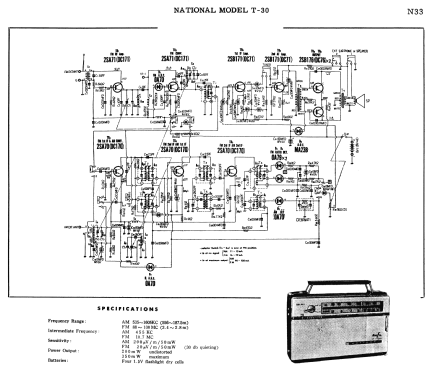 National AM-FM T-30; Panasonic, (ID = 1723719) Radio