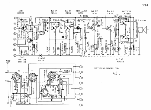 National 2 Band 8 Transistor DB-421 HJ; Panasonic, (ID = 1733395) Radio