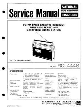 National Panasonic RQ-444S; Panasonic, (ID = 2777502) Radio