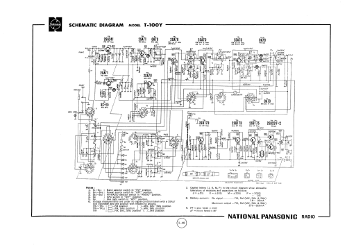 National Panasonic World-Wide FM-AM 4-Band 12-Transistor T-100Y; Panasonic, (ID = 2729475) Radio