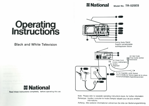 National TR-525ES; Panasonic, (ID = 2681769) Televisión