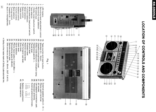 Panasonic - 4 Band Stereo Radio Cassette Recorder RX-5500LS; Panasonic, (ID = 1875866) Radio