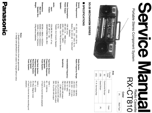 Portable Stereo Component System RX-CT810; Panasonic, (ID = 1873812) Radio