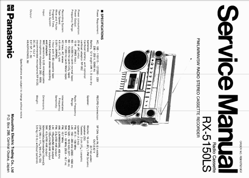 Panasonic Radio Cassette RX-5150LS; Panasonic, (ID = 2066099) Radio