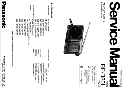 RF-B20L; Panasonic, (ID = 1861721) Radio