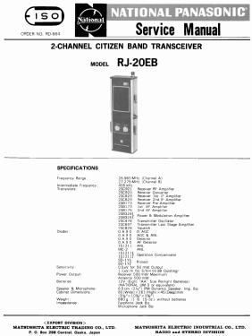 2-Channel Citizen Band Transceiver RJ-20EB; Panasonic, (ID = 2731743) CB-Funk