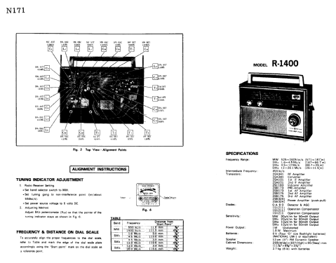 National Panasonic 4 Band 11 Transistor R-1400; Panasonic, (ID = 1479233) Radio