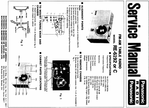 RE-6192 & RE-6192C; Panasonic, (ID = 778154) Radio