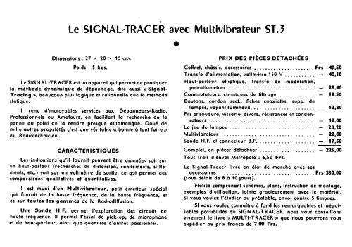Signal Tracer ST3; Perlor Radio; Paris (ID = 1702574) Ausrüstung