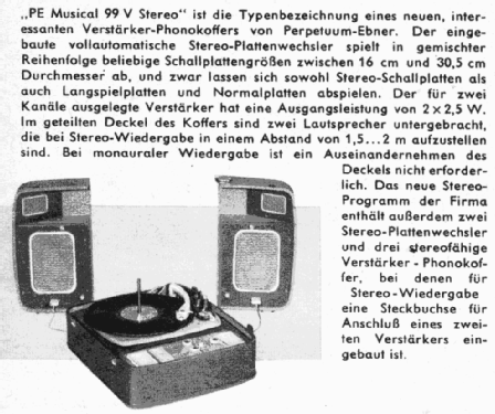 PE Musical 99V Stereo; Perpetuum-Ebner PE; (ID = 2514187) Enrég.-R