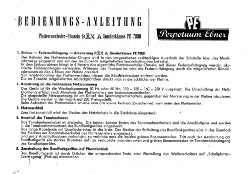Rex A4 Sonderklasse PE7000; Perpetuum-Ebner PE; (ID = 1198868) Ton-Bild