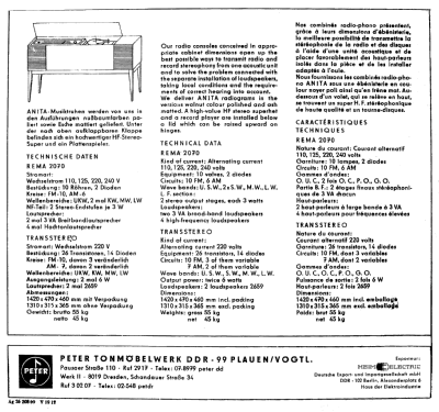 Musiktruhe Anita; Peter, August, (ID = 1955546) Radio