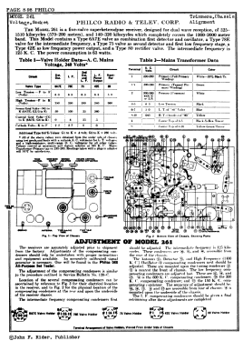 261 Ch= 261E Code 121; Philco, Philadelphia (ID = 2867138) Radio