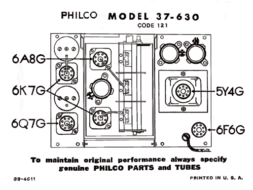 37-630X ; Philco, Philadelphia (ID = 1295598) Radio