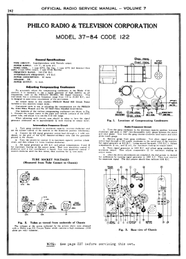 37-84B Code 122; Philco, Philadelphia (ID = 2905229) Radio