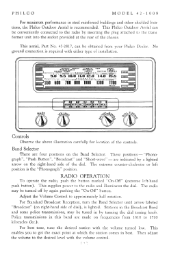42-1008P Radio-Phonograph; Philco, Philadelphia (ID = 2913122) Radio