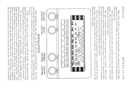 42-390X ; Philco, Philadelphia (ID = 2133239) Radio